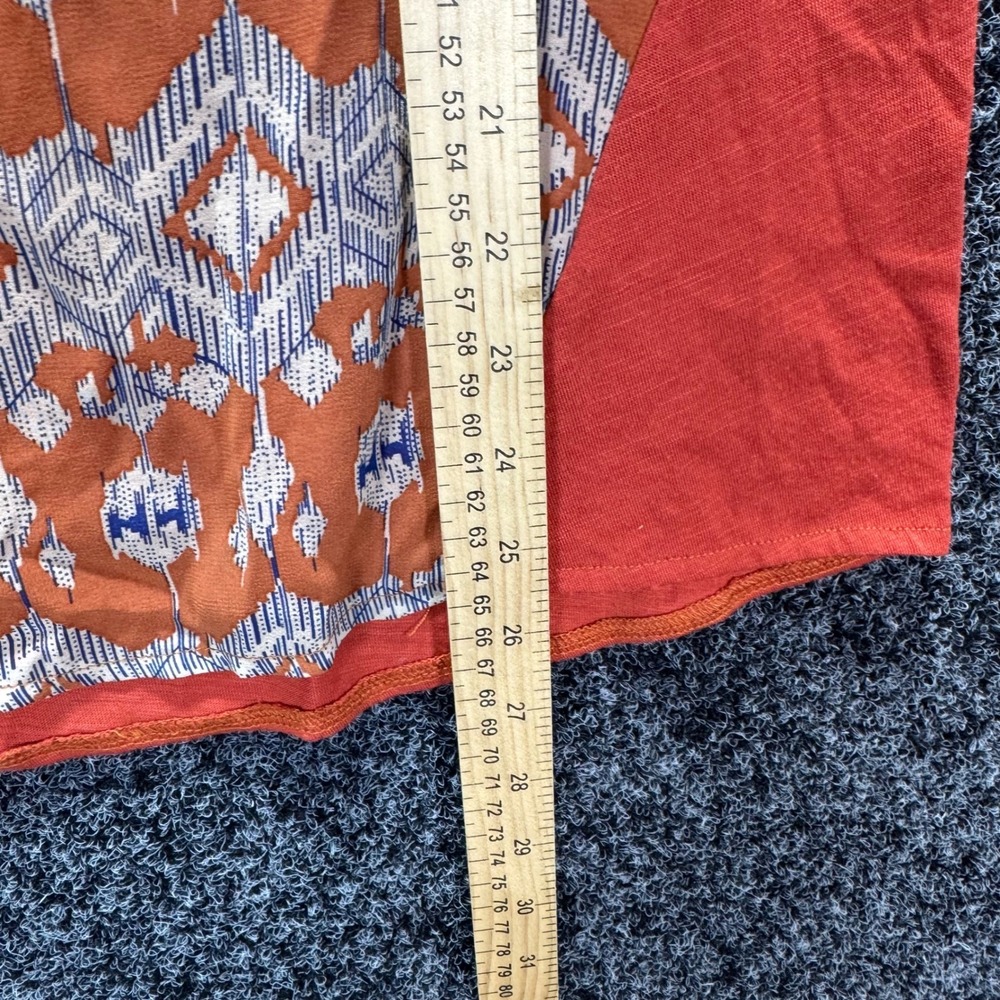 Miss‎ Me Burnt Orange Tribal Print Studded Scoop Neck Top MDT407S Mens M - Picture 3 of 7